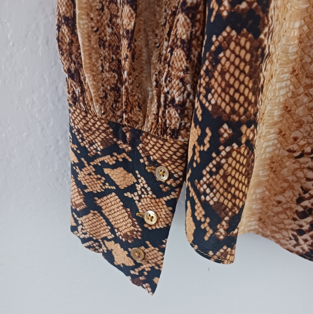 JOIE Python Print Button-Down Blouse - Picture 7 of 8